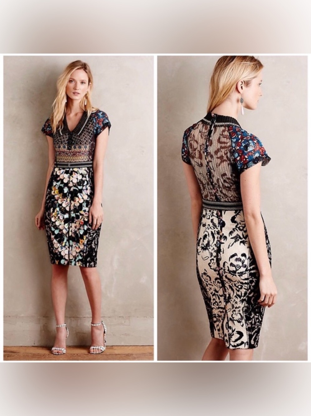 Anthropologie Beguile by Byron Lars Pencil Dress size 00 EUC